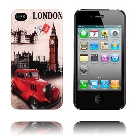Around The World London Punainen Auto Iphone 4 / 4s Suojakuori