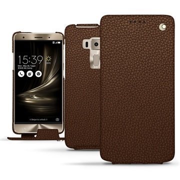 Asus Zenfone 3 Deluxe ZS570KL Noreve Tradition Flip Case Kastanjanruskea