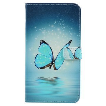 Asus Zenfone 3 Max ZC520TL Glam Wallet Case Blue Butterfly