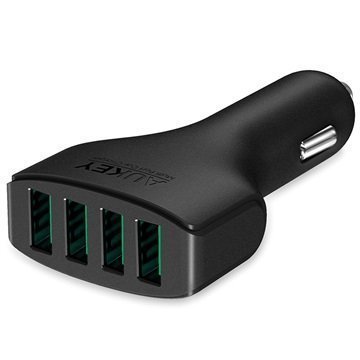 Aukey CC-01 4 USB-Porttinen Autolaturi Musta