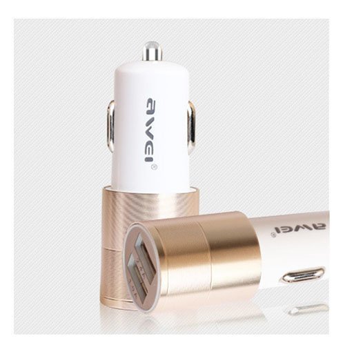 Awei C-100 3.4a Kaksois-Usb Autolaturi Iphone Ipad Samsung Htc Sony Huawei Lg Laitteille Champagne