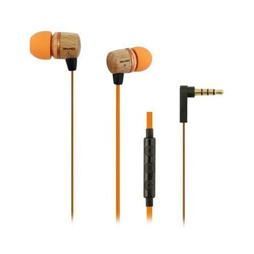 Awei Es-16h1 Wood Flat Cable Nappikuulokkeet Mikrofonilla Älypuhelimille Ja Tableteille Oranssi