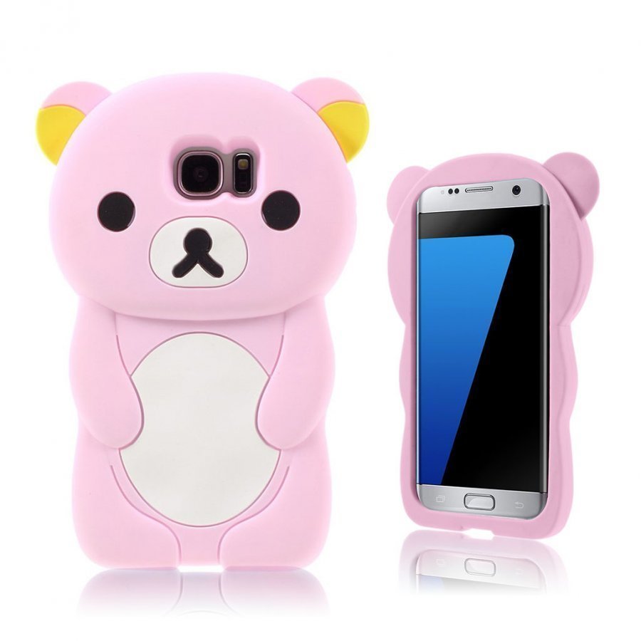 Baby Bear Samsung Galaxy S7 Edge Silikoni Takakuori Pinkki