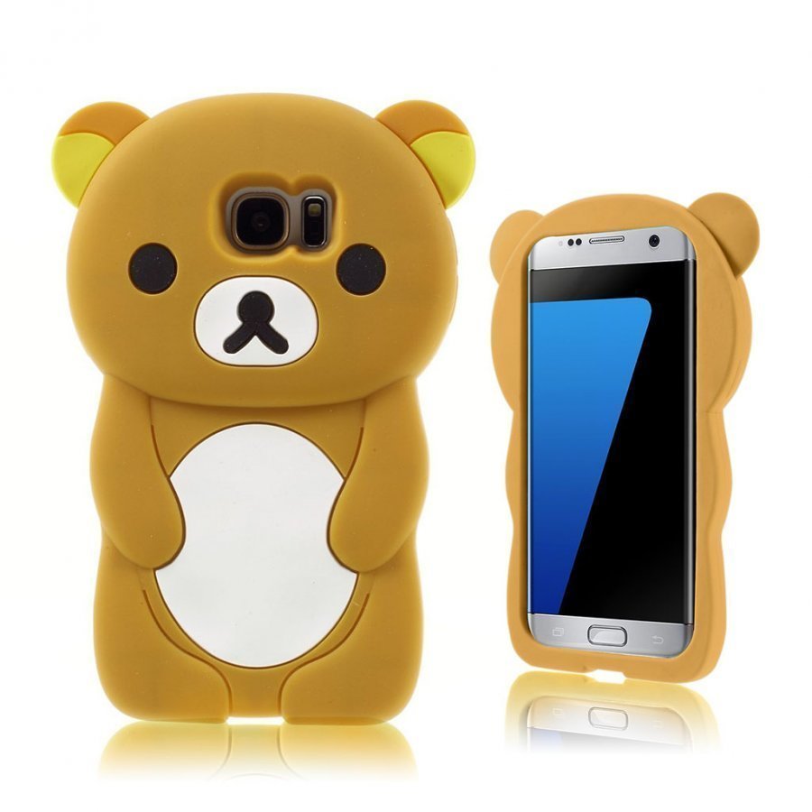 Baby Bear Samsung Galaxy S7 Edge Silikoni Takakuori Ruskea