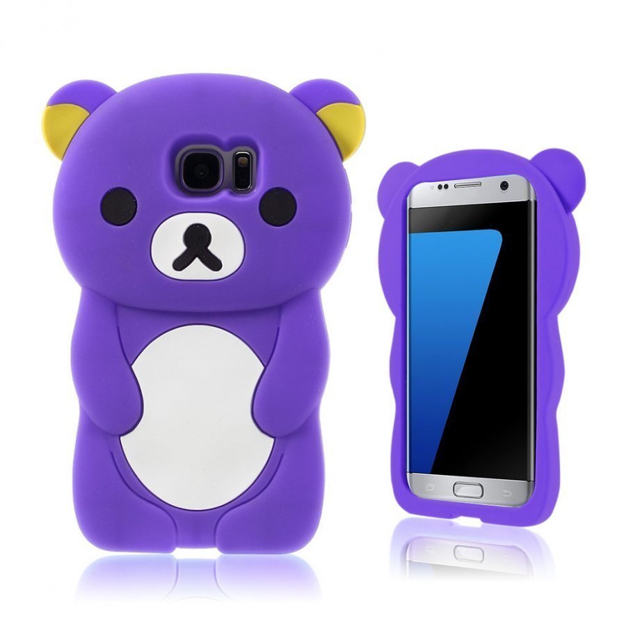 Baby Bear Samsung Galaxy S7 Edge Silikoni Takakuori Violetti