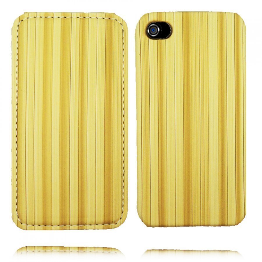 Bamboo Look Iphone 4 Suojakotelo Keltainen