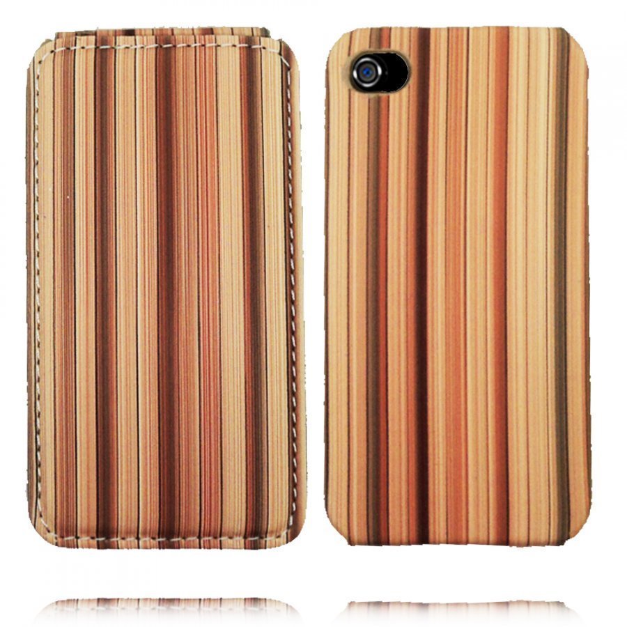 Bamboo Look Iphone 4 Suojakotelo Ruskea