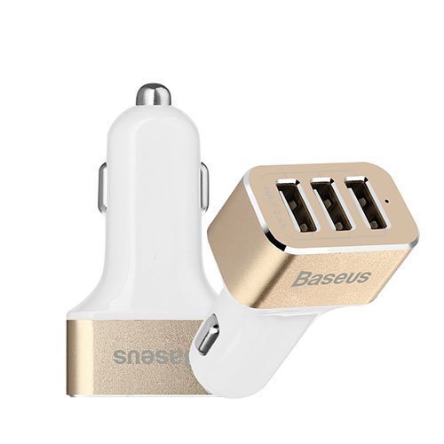 Baseus Voyage Sarjan 3 Porttinen Universaali Usb Autolaturi Valkoinen