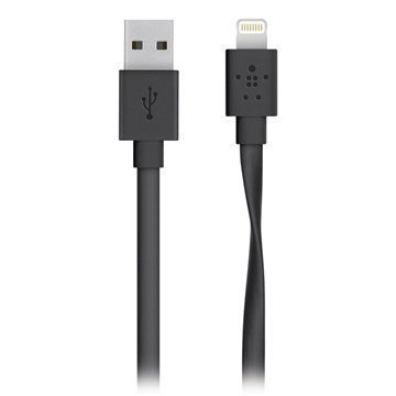 Belkin Mixit Litteä Lightning / USB-Kaapeli iPhone 6 / 6S iPad Mini 4 Musta