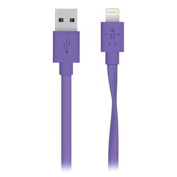 Belkin Mixit Litteä Lightning / USB-Kaapeli iPhone 6 / 6S iPad Mini 4 Violetti