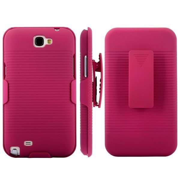 Beltclip Kickstand Kuuma Pinkki Samsung Galaxy Note 2 Suojakuori