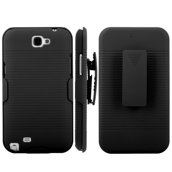 Beltclip Kickstand Musta Samsung Galaxy Note 2 Suojakuori