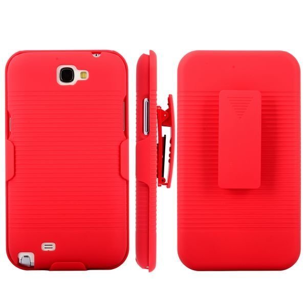 Beltclip Kickstand Punainen Samsung Galaxy Note 2 Suojakuori