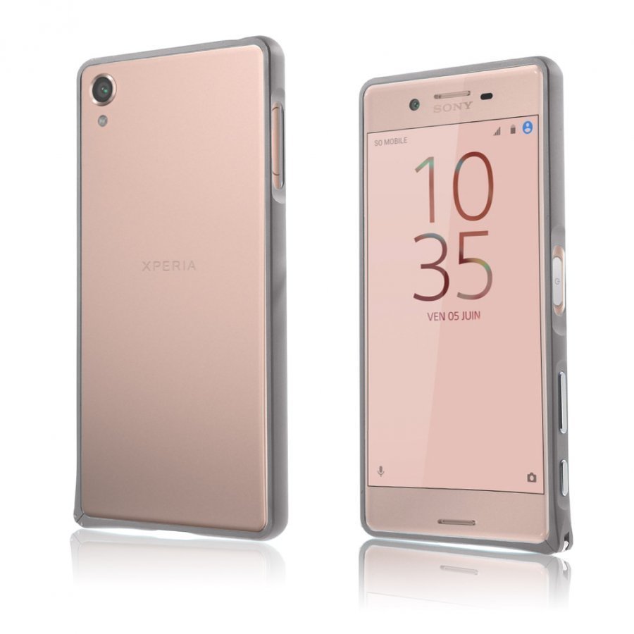 Bergman Sony Xperia X Metalli Seos Kehys Suojus Harmaa