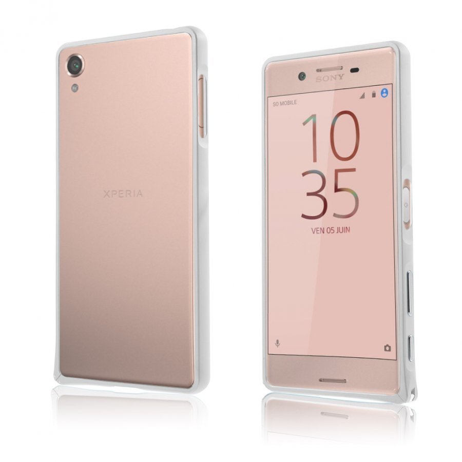 Bergman Sony Xperia X Metalli Seos Kehys Suojus Hopea