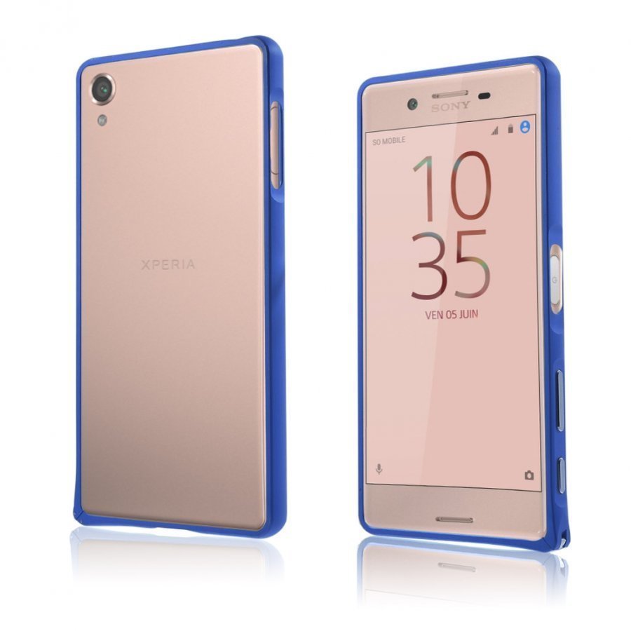 Bergman Sony Xperia X Metalli Seos Kehys Suojus Tummansininen