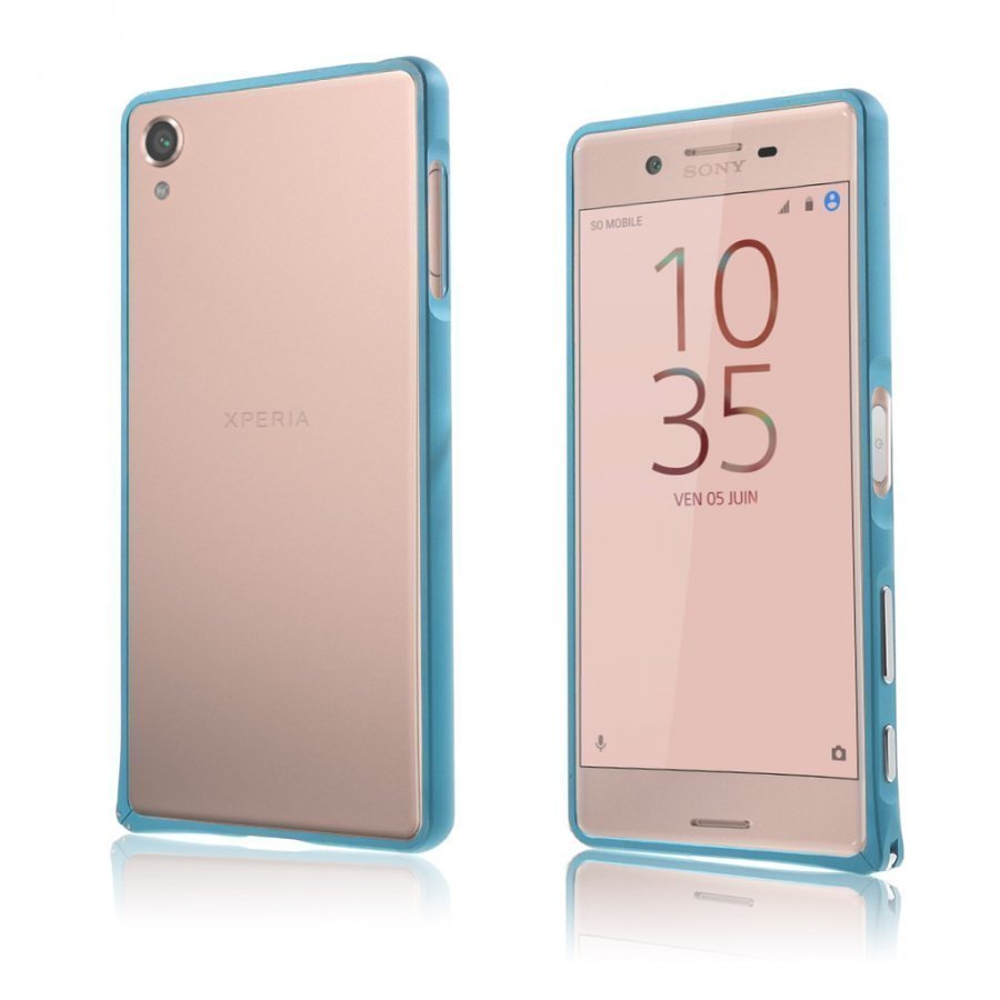 Bergman Sony Xperia X Metalli Seos Kehys Suojus Vaaleansininen