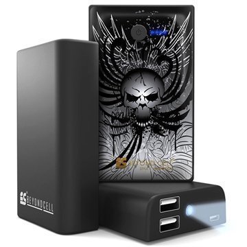 Beyond Cell Universal Dual USB Power Bank Wing Skull / Black