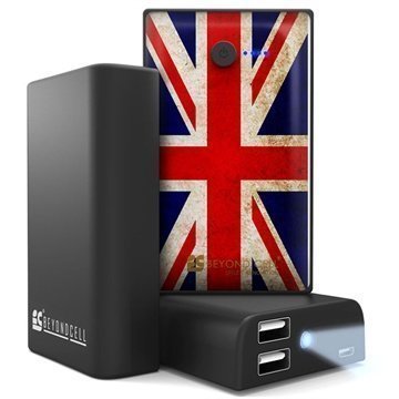 Beyond Cell Yleiskäyttöinen Kaksois USB Virtapankki Britannian Lippu / Musta