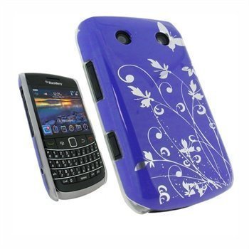 BlackBerry Bold 9700 Bold 9780 iGadgitz Silver Butterflies Kova Suojakuori Purppura