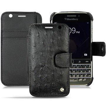 BlackBerry Classic Noreve Tradition B Wallet Nahkakotelo Horizon Autruche Musta