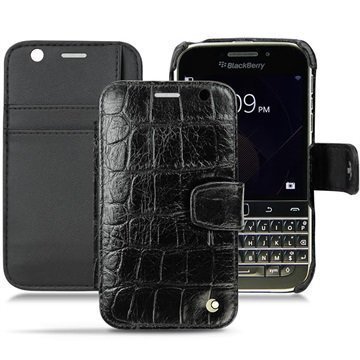 BlackBerry Classic Noreve Tradition B Wallet Nahkakotelo Horizon Crocodile Musta