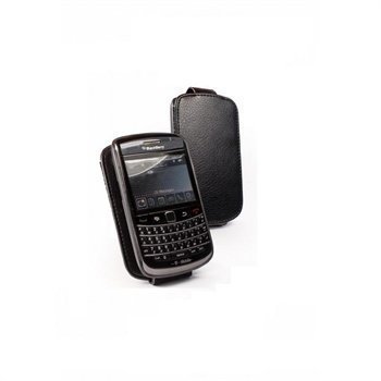 BlackBerry Curve 3G 9300 9500 Tuff-Luv In-Genius Nahkakotelo Musta