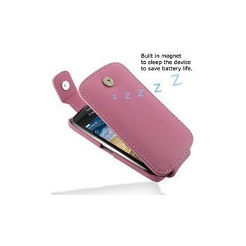 BlackBerry Curve 9380 PDair Leather Case Vaaleanpunainen