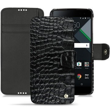 BlackBerry DTEK60 Noreve Tradition B Wallet Case Crocodile Black