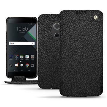 BlackBerry DTEK60 Noreve Tradition Flip Case Eebenpuunmusta