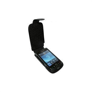 BlackBerry Torch 9800 Piel Frama iMagnum Nahkakotelo Musta