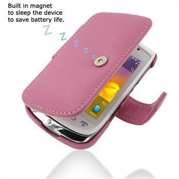 BlackBerry Torch 9810 PDair Leather Case Vaaleanpunainen