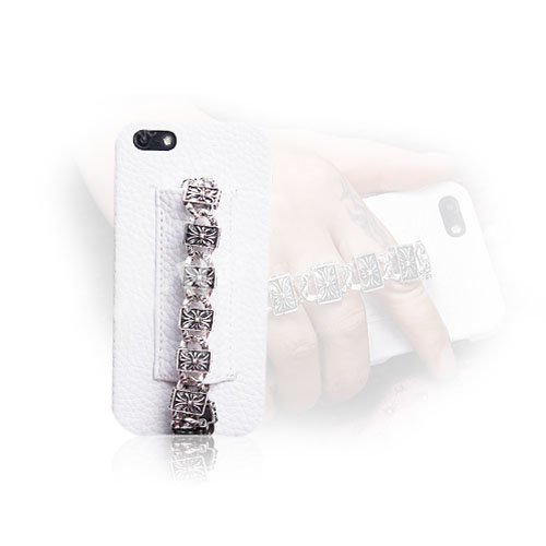 Bling Chain Valkoinen Iphone 5 / 5s Nahkainen Suojakuori