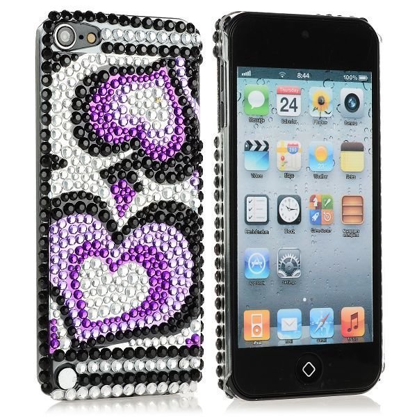 Blingcase Kaksi Violettia Sydäntä Ipod Touch 5 Bling Suojakuori