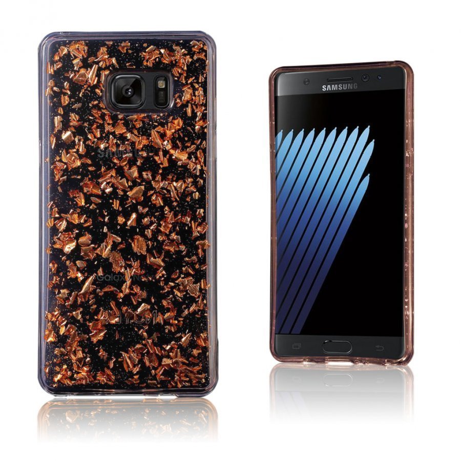 Blixen Samsung Galaxy Note7 Kimmeltävä Joustava Muovikuori Rosee Kulta