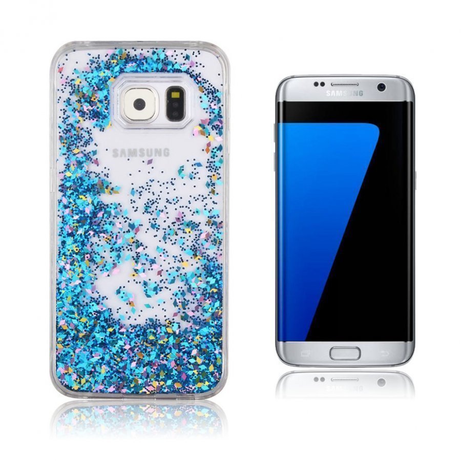 Blixen Samsung Galaxy S7 Edge Tekojalokivi Kuori Tummansininen