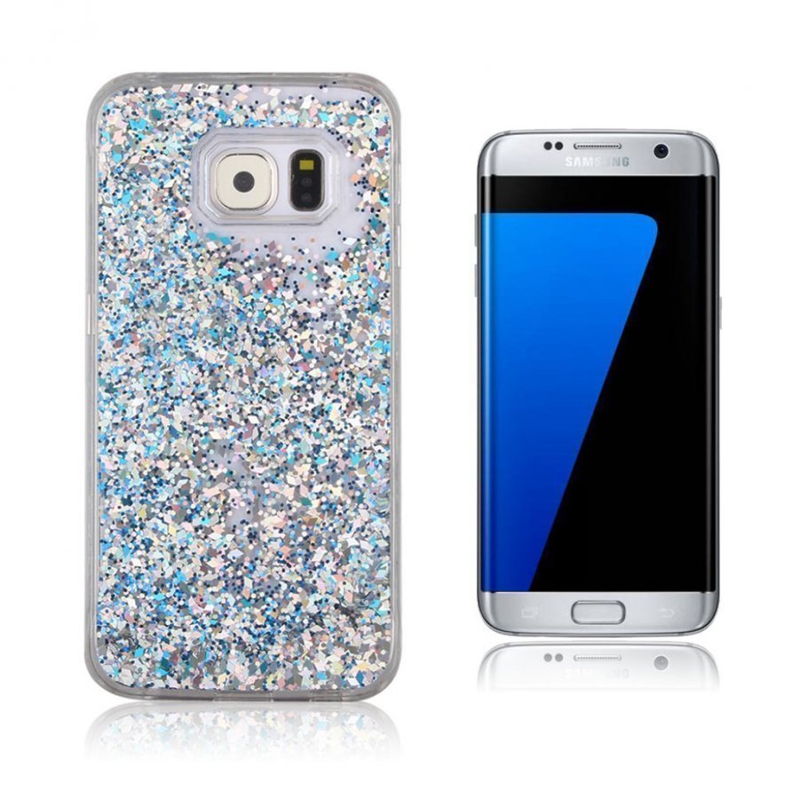 Blixen Samsung Galaxy S7 Edge Tekojalokivi Kuori Vaaleansininen