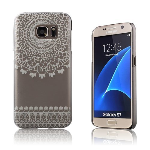 Blixen Samsung Galaxy S7 Läpikuultava Kuori Tyylikkäitä Kukkia