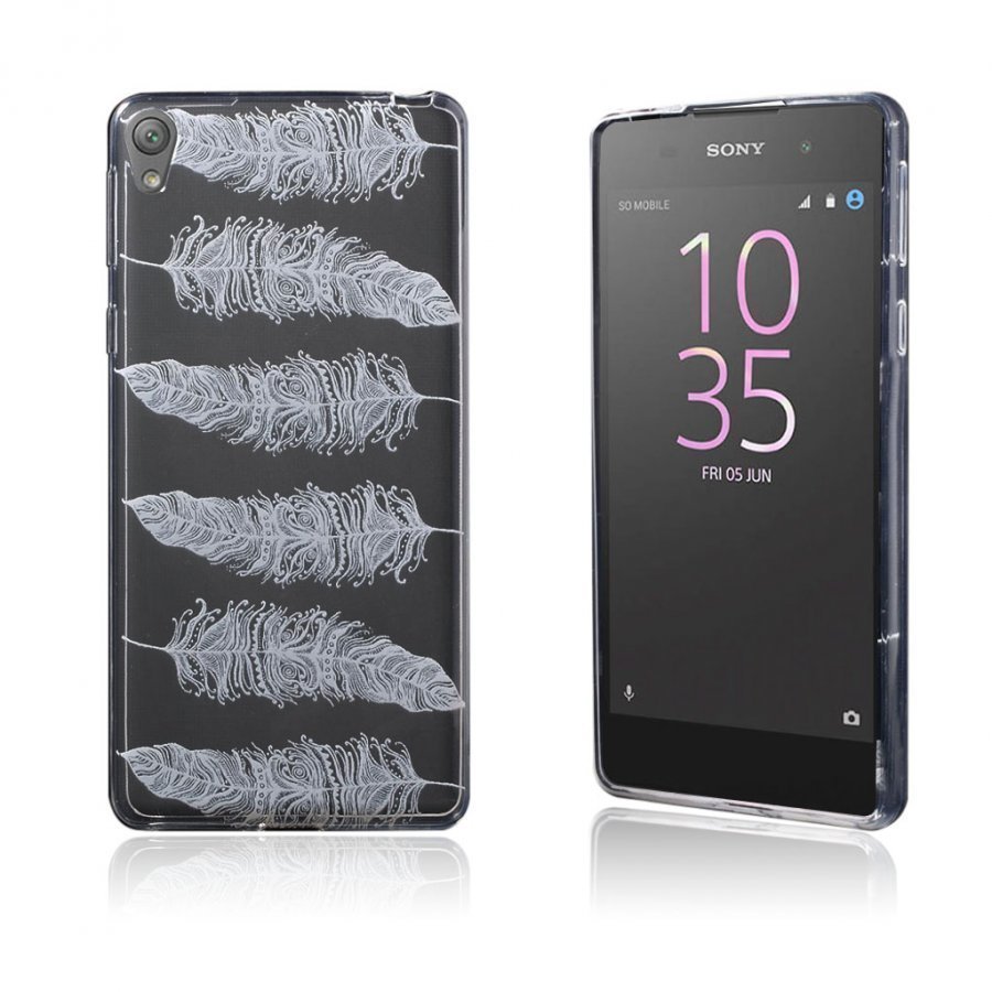 Blixen Sony Xperia E5 Erittäin Ohut Joustava Muovikuori Sulka Kuvio