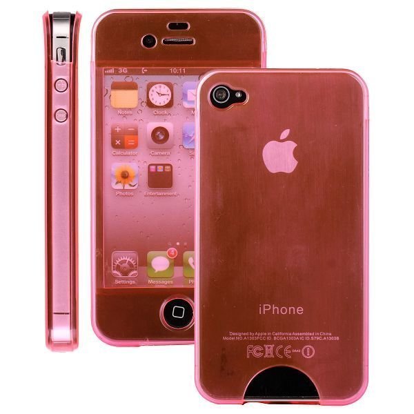 Body Shell Suojakuoriing Display Pinkki Iphone 4 / 4s Suojakuori