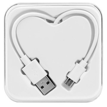 Box Heart Series USB 2.0 / MicroUSB-Kaapeli Valkoinen