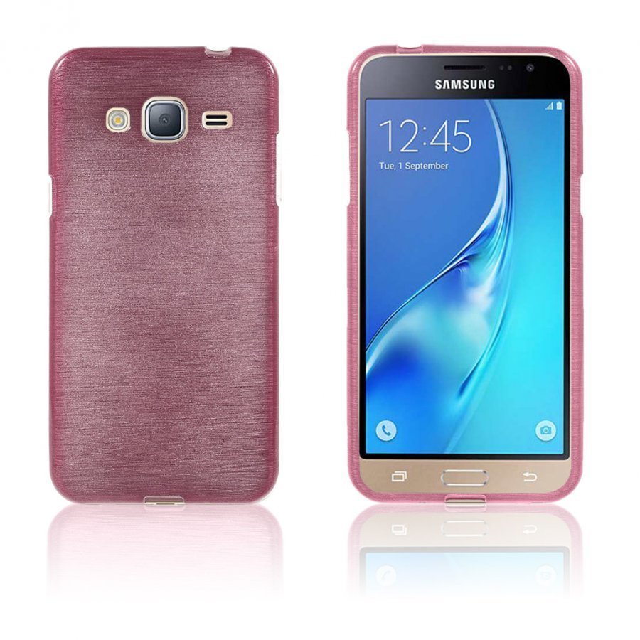 Bremer Samsung Galaxy J3 2016 Kiiltävä Ja Joustava Kuori Pinkki