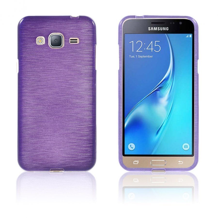 Bremer Samsung Galaxy J3 2016 Kiiltävä Ja Joustava Kuori Violetti