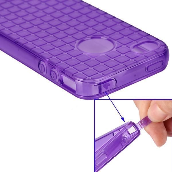 Bricks Läpikuultava Integroitu Pöly Tulppa Violetti Iphone 4 / 4s Silikonikuori