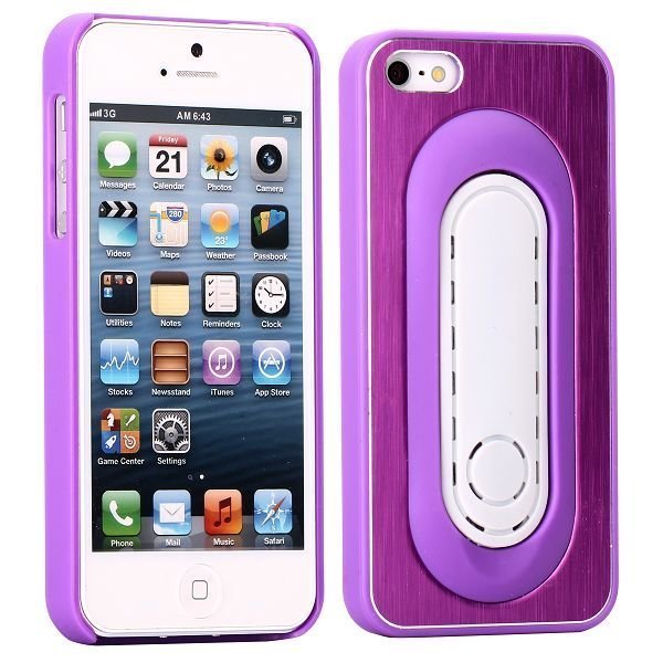 Brushed Alu Kickstand Violetti Iphone 5 Suojakuori