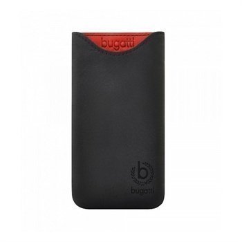 Bugatti Skinny Universal Leather Case Glowing Coal Black / Red