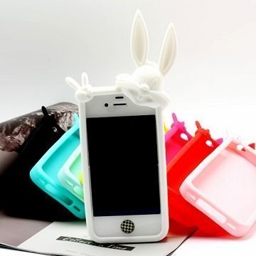 Bugs Bunny Valkoinen Iphone 4 / 4s Silikonikuori