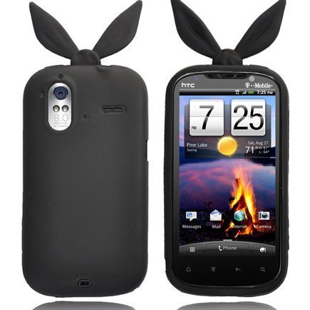 Bunny Musta Htc Amaze 4g Silikonikuori