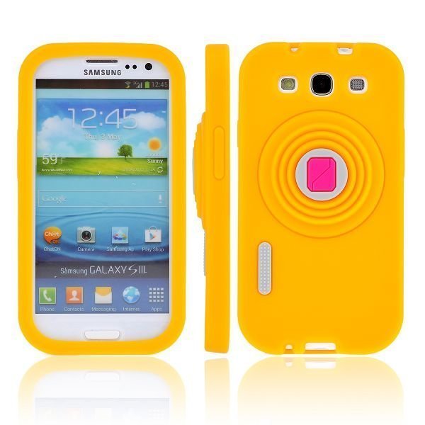 Camcase Keltainen Samsung Galaxy S3 Silikonikuori