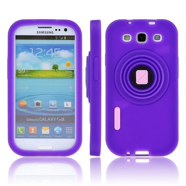 Camcase Violetti Samsung Galaxy S3 Silikonikuori